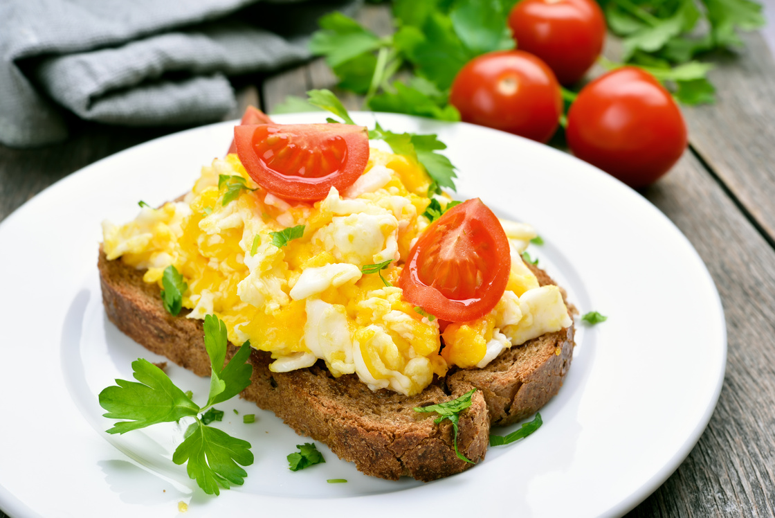 Scrambled Eggs on Bread